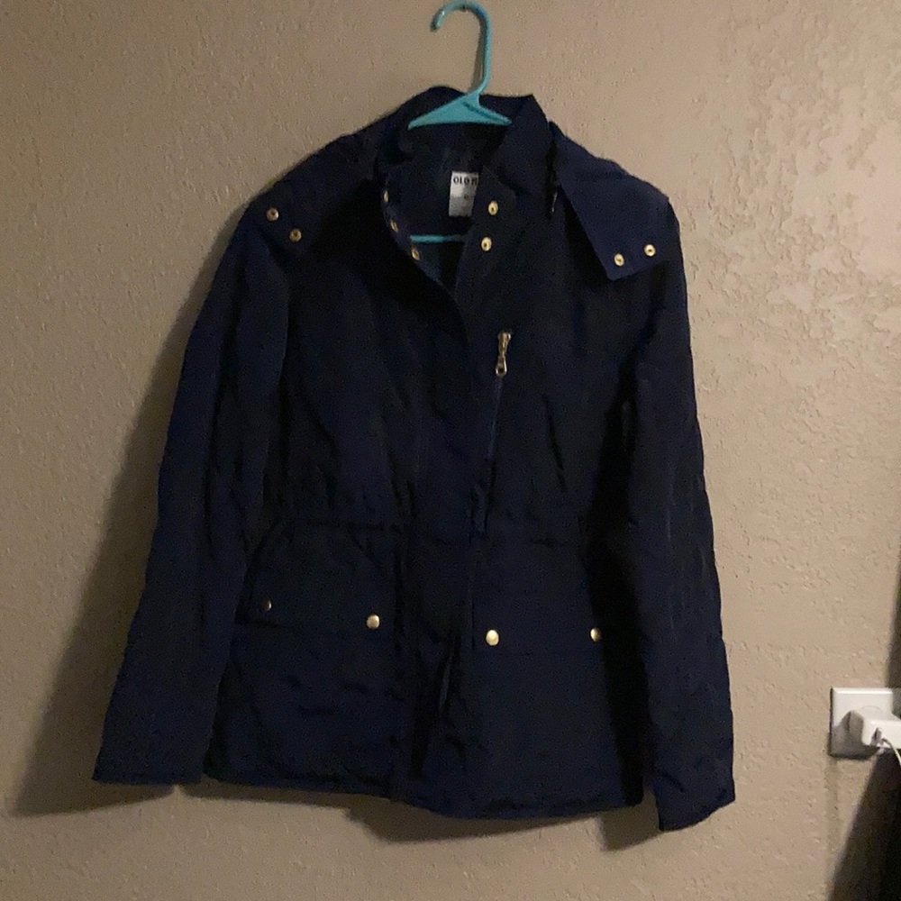 Navy blue size xs jacket with hoodie